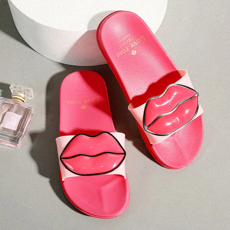 

new Fashion Summer Women Lovely Lips Beach Slippers Platform Thick Soled Sandals Ladies Casual Shoes Flip Flops Zapatillas Mujer