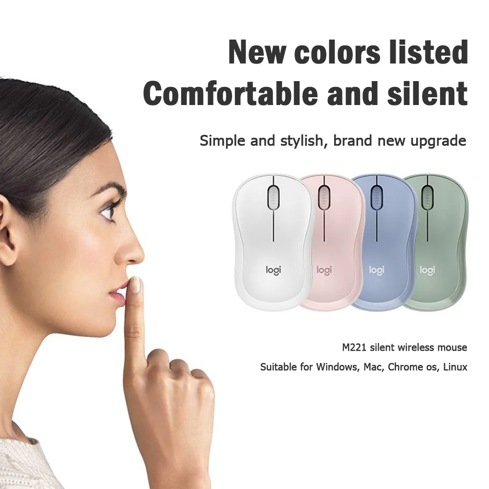 logitech m221 silent office wireless mouse 3 buttons computer mouse mice with usb receiver for laptop desktop pc free global shipping