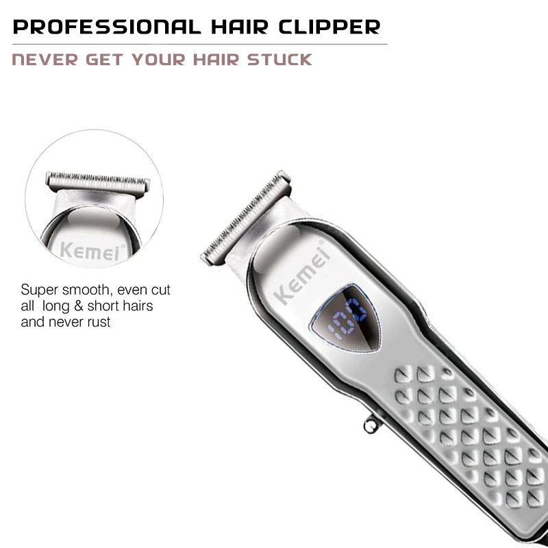 Kemei электрические беспроводные машинки для стрижки волос мужчин ручной триммер