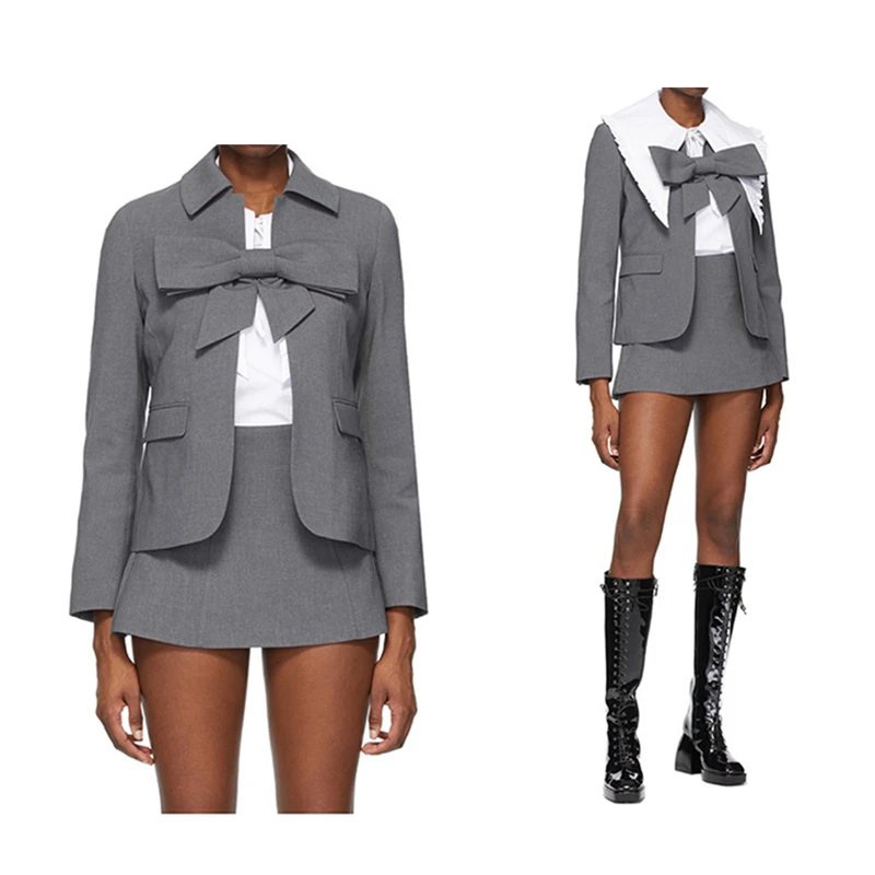 Японская милая куртка со съемным бантом и кукольным воротником летний