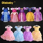 Нарядный костюм принцессы на Хэллоуин, Рождество, малыш, девочка, рапузнель, София, Белоснежка, платье, Аврора Белль, платье, костюм Эльзы