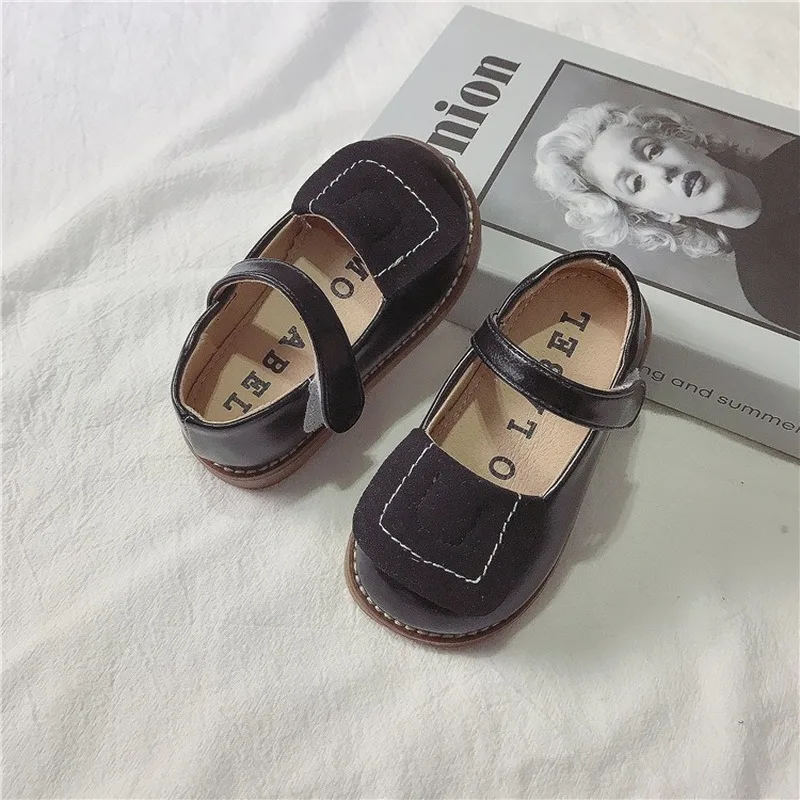 

Children Shoes and Girls Solid Color Spring 2021 Kids Princess Shoes Retro Girls Soft Soles Fashion Casual Shoe