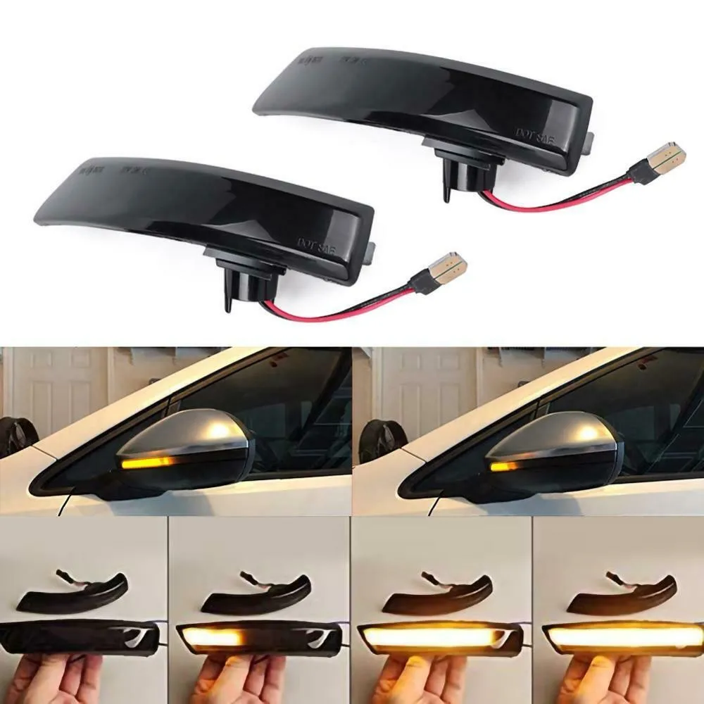 

2pcs Yellow Dynamic Turn Signals Side Mirror Flashing Light Left And Right Fits For Ford Focus 2 MK2 08-11 3 MK3 / MK3.5 11-18