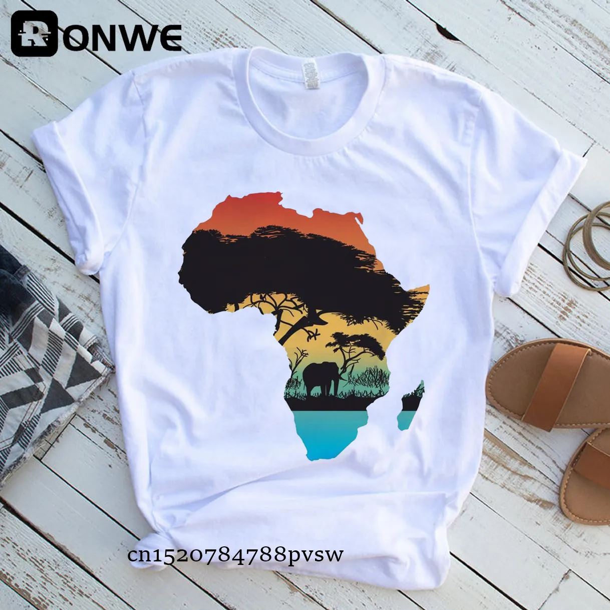 

Africa Map Graphic Women's T-shirt 2021 Summer Harajuku Women's Top T-shirt Girls White Printed Clothes Streetwear, Drop Ship