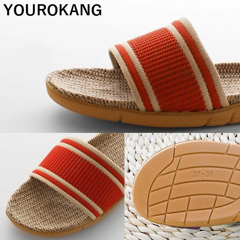 Летние льняные домашние тапочки 2019 женская обувь легкая пляжная унисекс