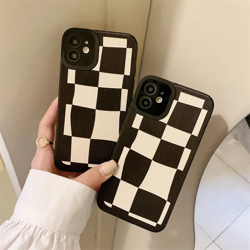 Чехол для телефона в модном клетчатом дизайне для Xiaomi Redmi Note 7 8 K20 K30 Pro Mi 9 10 A3 11 Lite 9T, мягкий и милый овер.