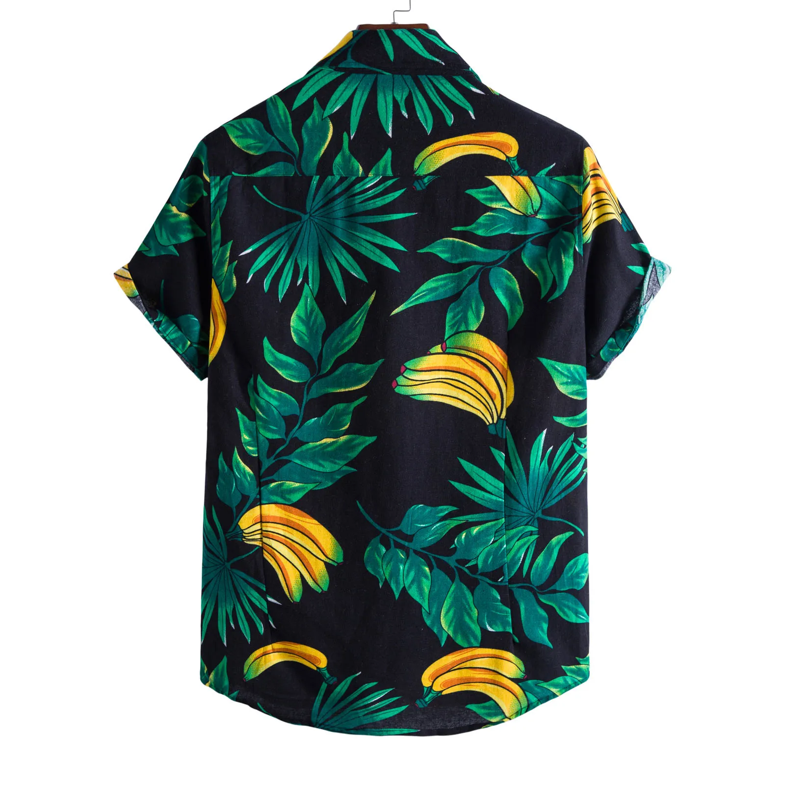 Модная мужская Гавайская Свободная рубашка с принтом и короткими рукавами