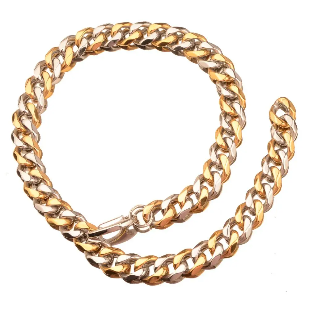 Женское шикарное ожерелье из нержавеющей стали 12 мм кубинская цепочка модное