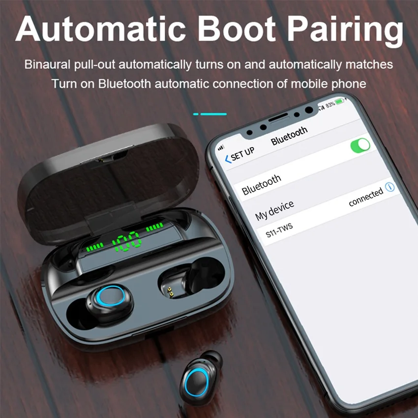 

Earphone Wireless Bluetooth Headphone TWS Can Charging For Phone 3500 Mah In-Ear True Wireless Earbuds Headset For iPhone Xiaomi