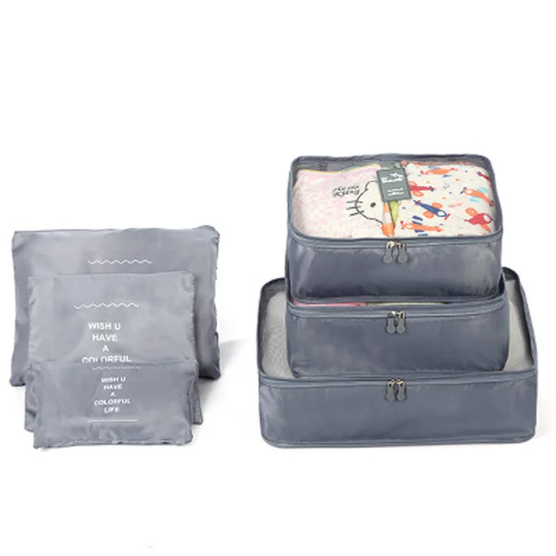 

6pcs/set Travel Organizer Storage Bags Portable Luggage Organizer Clothes Tidy Pouch Suitcase Packing Laundry Bag Storage Case