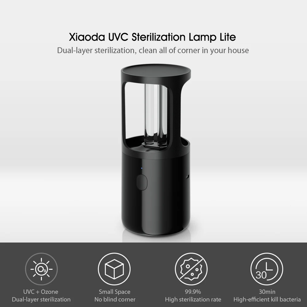 Оригинальная бактерицидная лампа Xiaomi Xiaoda UVC озоновая стерилизационная трубка