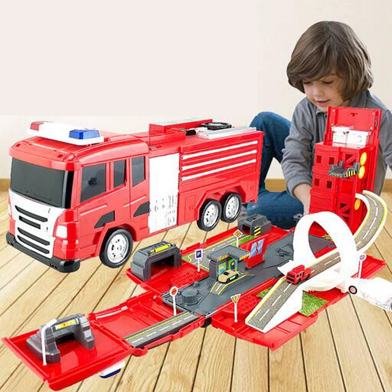 Новая пожарная машина деформация трек автомобиль игрушка обучающая железная