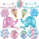 Милый слон, фольгированный воздушный шар, розовый, синий слон, фотография детского дня рождения, детские надувные шары, украшения