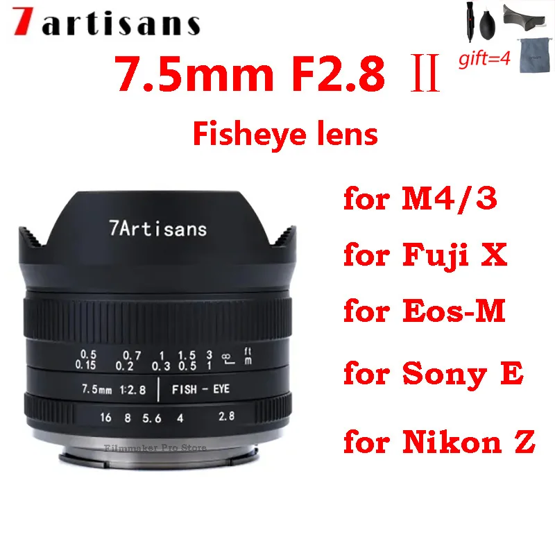 Фото Объектив 7artisans 7artisans 7,5 мм F2.8 II для Nikon Z M4/3 Fuji XF X Canon EF-M Sony E mount беззеркальный №1