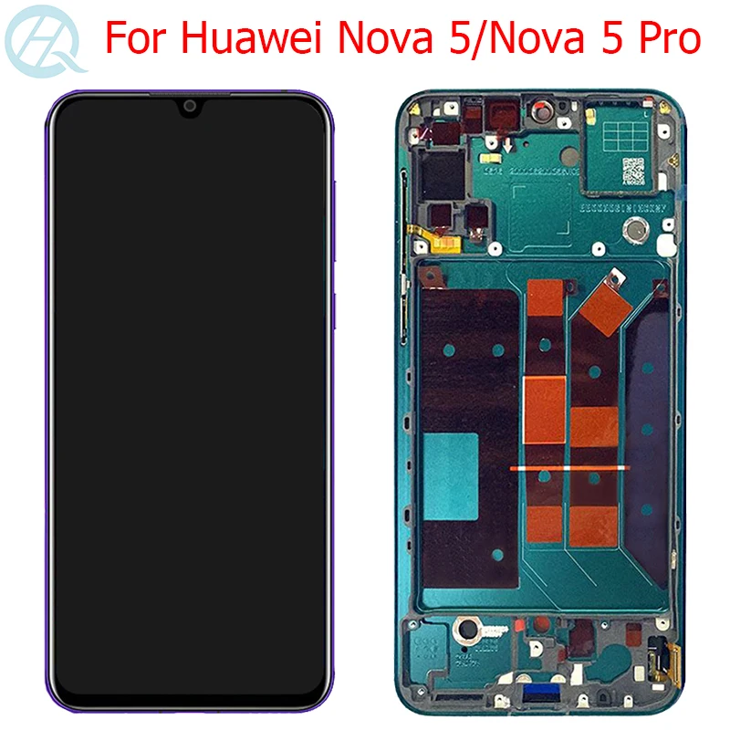 Оригинальный AMOLED дисплей для Huawei Nova 5 Pro ЖК с рамкой 6 39 дюйма Φ LX3 запчасти