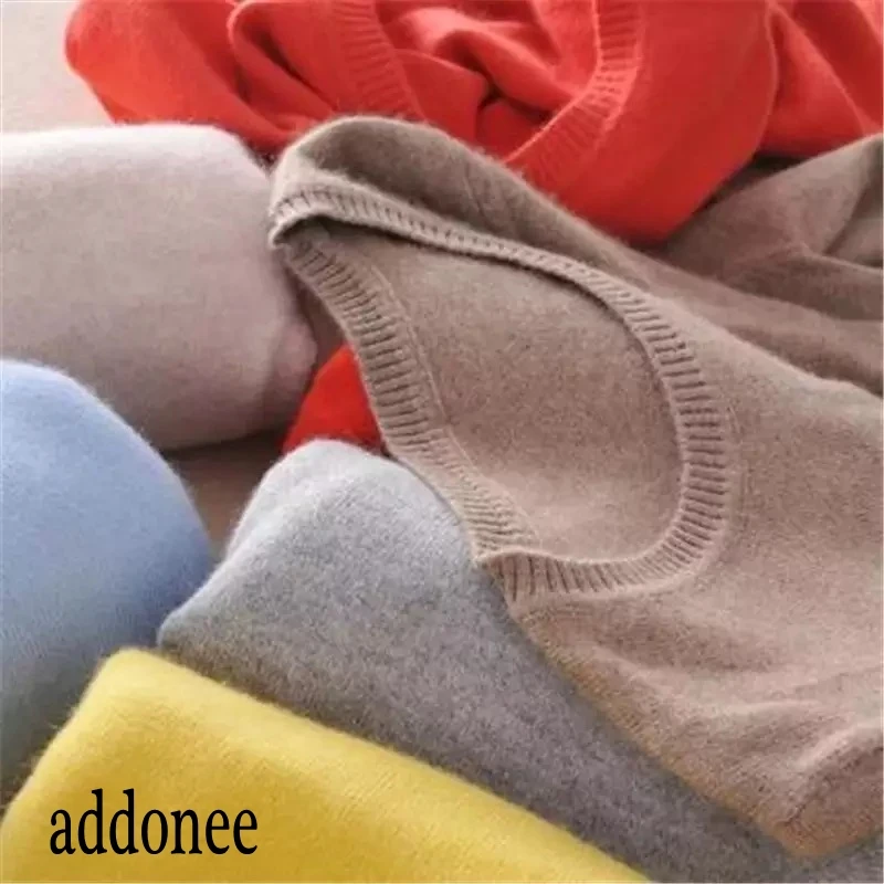 Свитер женский кашемировый шерстяной однотонный большой размер весна-осень-зима