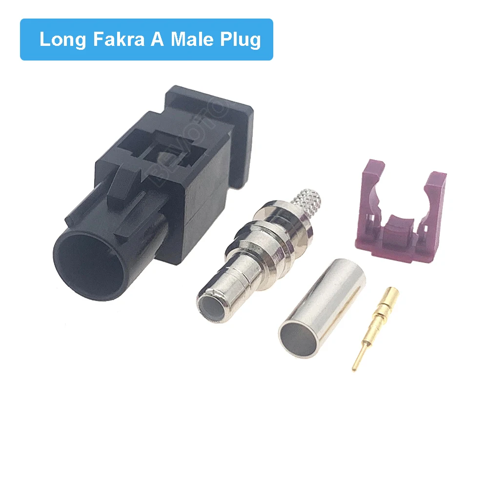 Черный разъем Fakra коаксиальный штекер A/гнездовой RAL 9005 RF соединители для