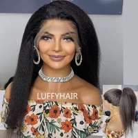 luffyhair pu silk base wig pre plucked kinky straight 5x5 silk base human hair wigs 30inch 150%density black women remy hair wig