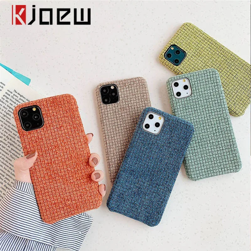 KJOEW теплый PU ткань фланель плед чехол для телефона iPhone 11 Pro X XR XS Max 7 6 8 Plus плюшевые