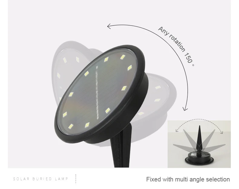 10Leds Solar Powered Disk Lights Pathway Outdoor Waterproof Garden Landscape Lighting for Yard Deck Patio | Освещение