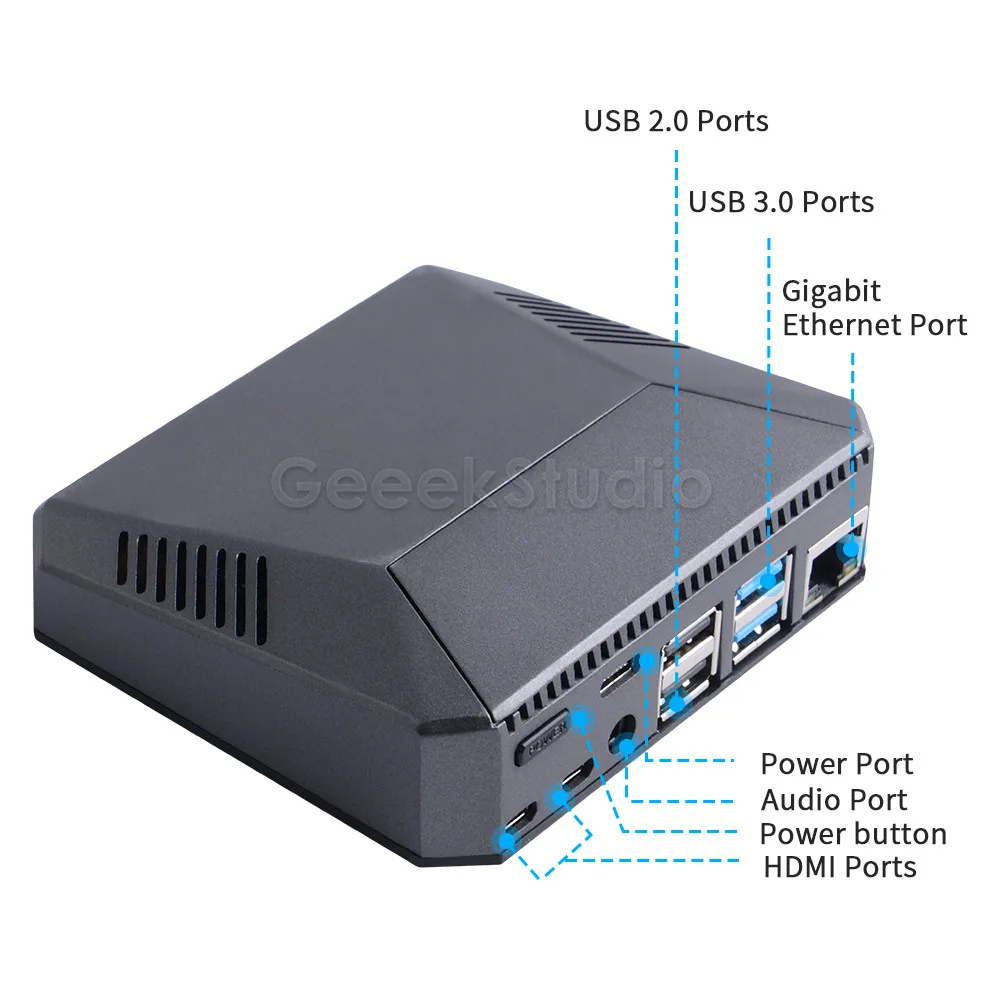 Raspberry Pi 4 Алюминиевый Чехол Из Металла ABS корпус коробка с вентилятором теплоотвод