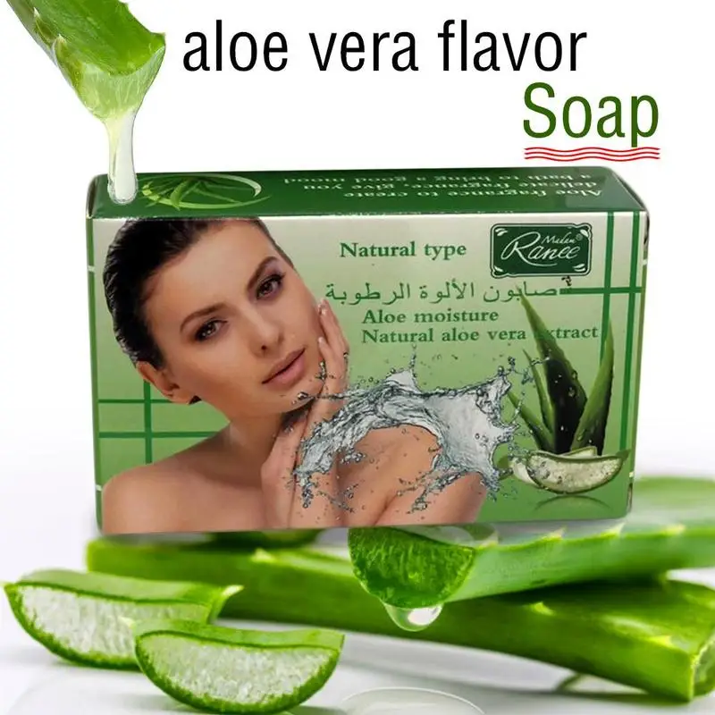 

100g Aloe Vera Handmade Soap Detoxification Oil-control Sapone Skin-whitening Bath Skin Bar Spa Soaps Blanqueador Piel
