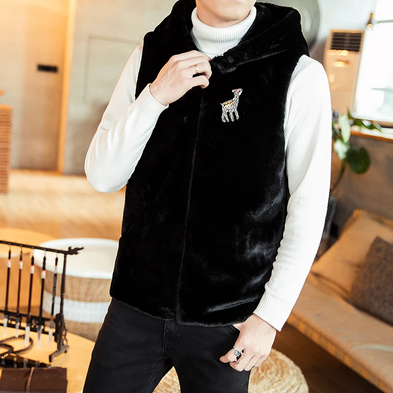 Зимний утепленный жилет мужской костюм кожаная куртка уплотненные пальто из