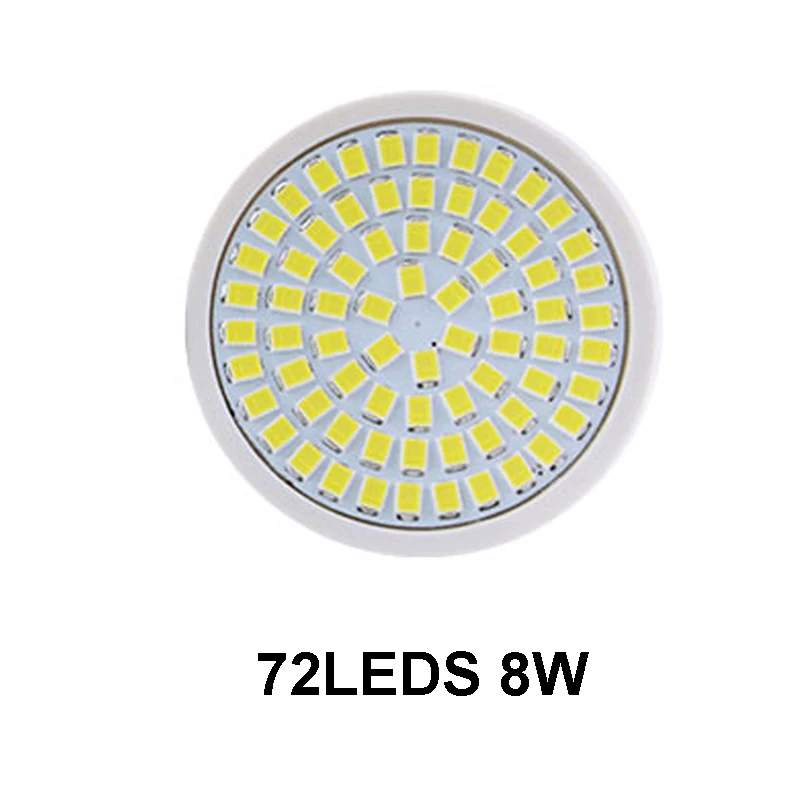72leds 8w Светодиодный лампочка направленного света 220V MR16 GU10 4W 6W 8W 5W 7W 2835 COB чип 24 120 180 градусов люстра со светодиодной лампой Светильник направленного света настольная лампа - Испускаемый цвет: 72leds 8w