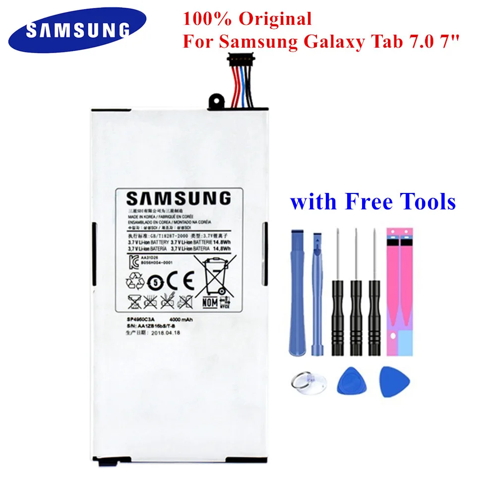 Оригинальный планшетный аккумулятор SP4960C3A для Samsung Galaxy Tab 7 0 ПК 4000 мАч с
