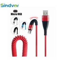 usb cable retractable spring cable for samsung huawei xiaomi redmi fast charging charger micro usb type c cable wire data cord