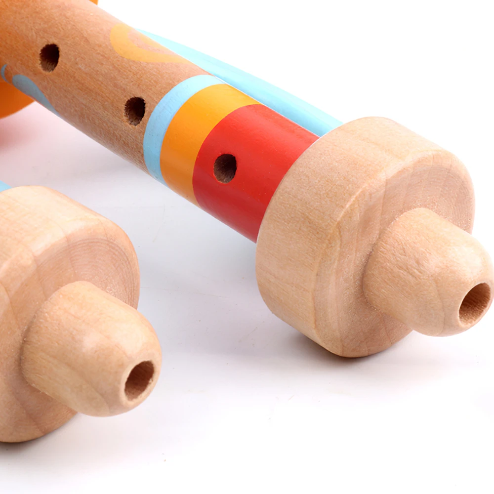 

Early Education Children'S Toys Wooden Musical Instruments Trumpets Wood Musical Instrument Toy With Handle For Gifts Children