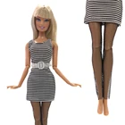 Платье в черно-белую полоску для кукол Барби, 1 шт., 064A