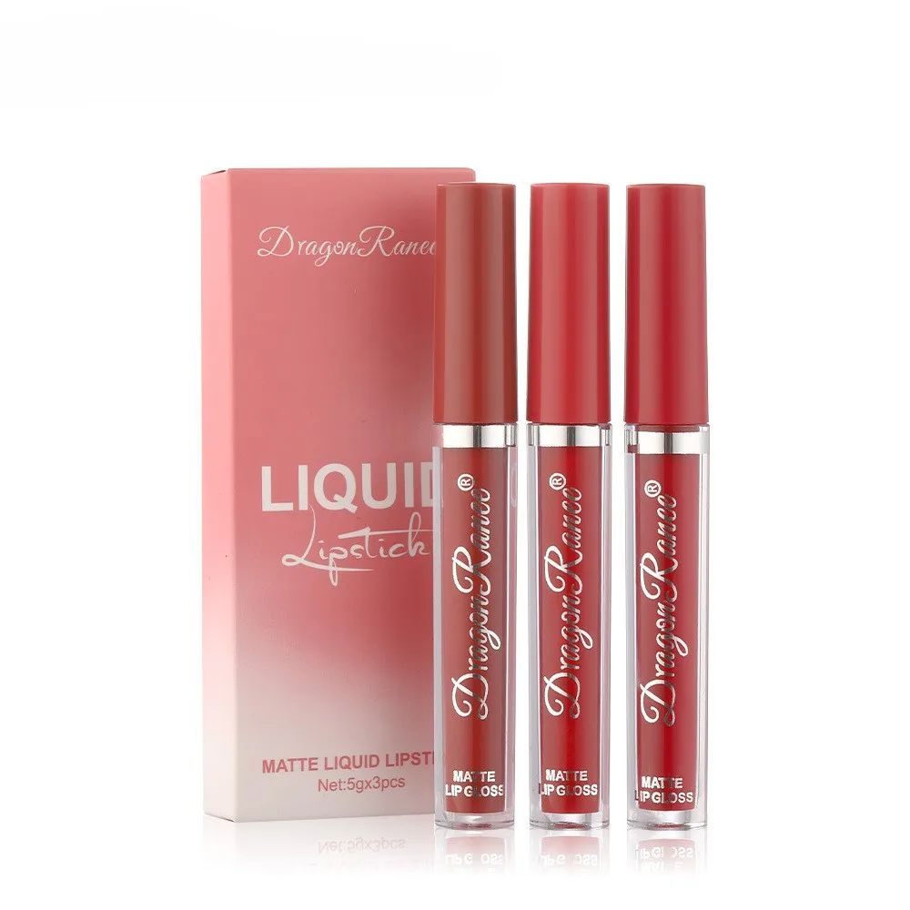 

3PCS Velvet Matte Lip Gloss Kit Waterproof Moisturizing Liquid Lipsticks Set Long Lasting Hydrating Makeup Lip Tint Cosmetics