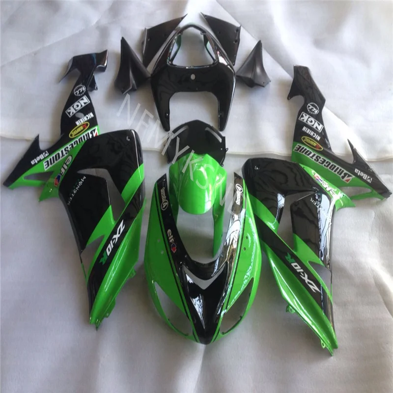 

Высококачественный комплект обтекателей для мотоцикла KAWASAKI Ninja ZX10R 06 07 ZX 10R 2006 2007 zx 10r 06-07green черный комплект обтекателей из АБС