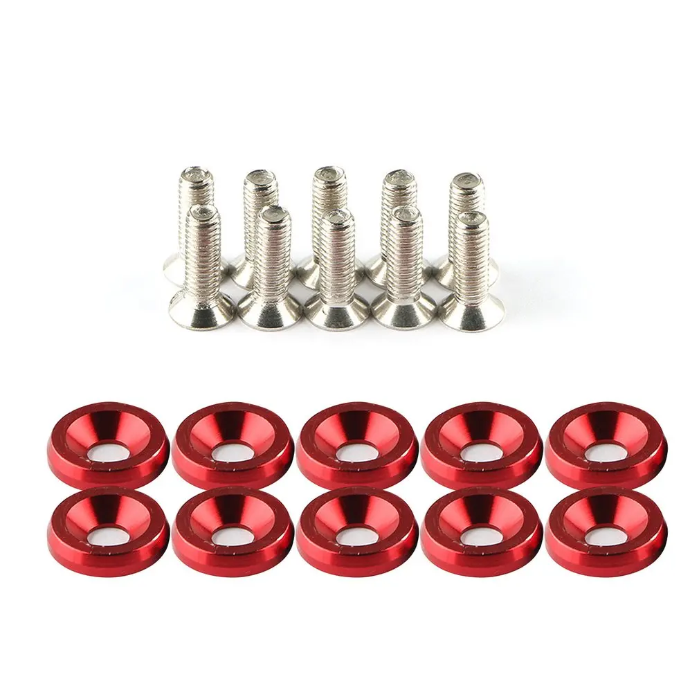 

20 Pcs Fender Bumper Washer Bolt Stainless Steel M6x20mm CNC Billet Aluminum Fender Washer Engine Bay Dress Up Kit