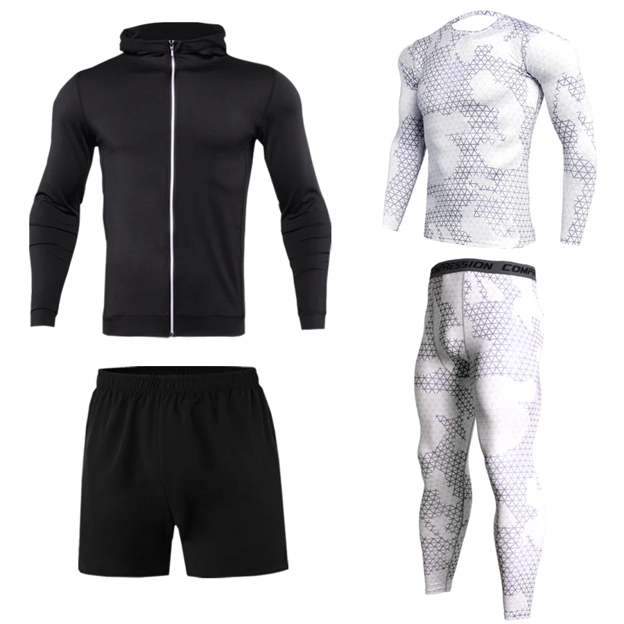 Sportswear Rash Guard Men's Underwear Men's Compression Pants Punisher Gym Running Shirt Men's Fitness Tights Clothes Tight Set