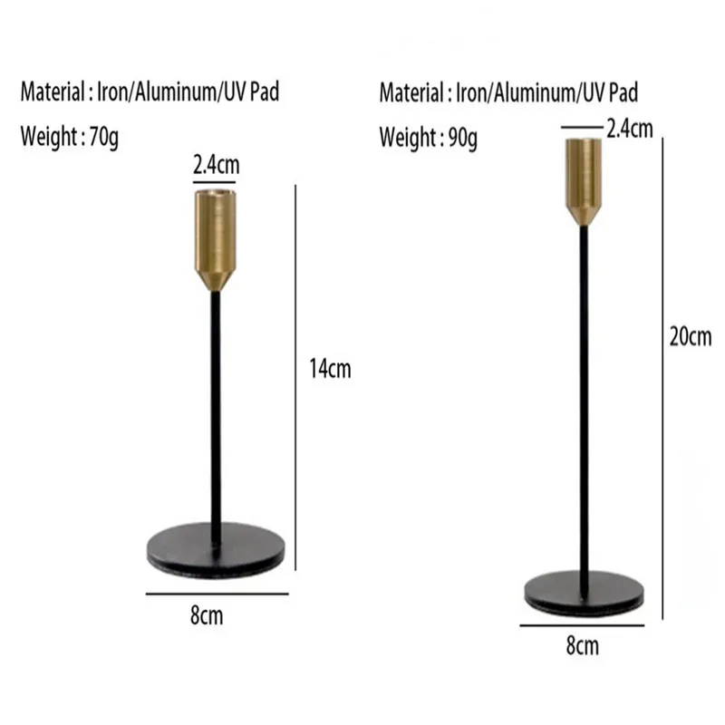 

Металлический подсвечник, 2 шт.