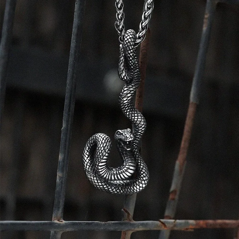 

Hip Hop Rock Punk Cobra Shape Pendant Necklace Men's Party Jewelry Holiday Gift Wholesale