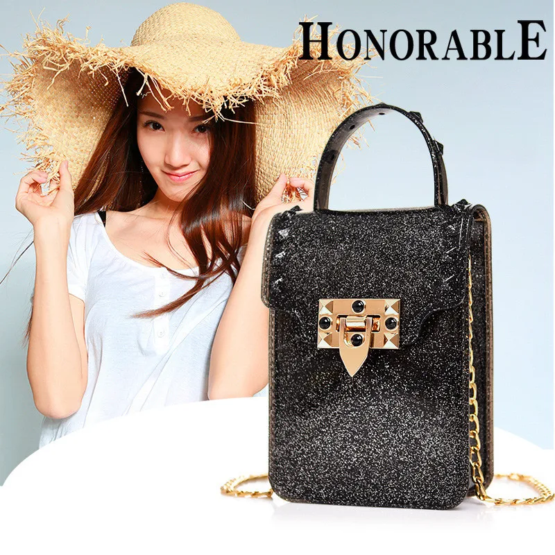 

Women Luxury Handbags Mini PVC Crossbody Bags Lady Chain Shoulder Bag Ladies Small Jelly Bag Female Phone Pack Money Pouch Purse