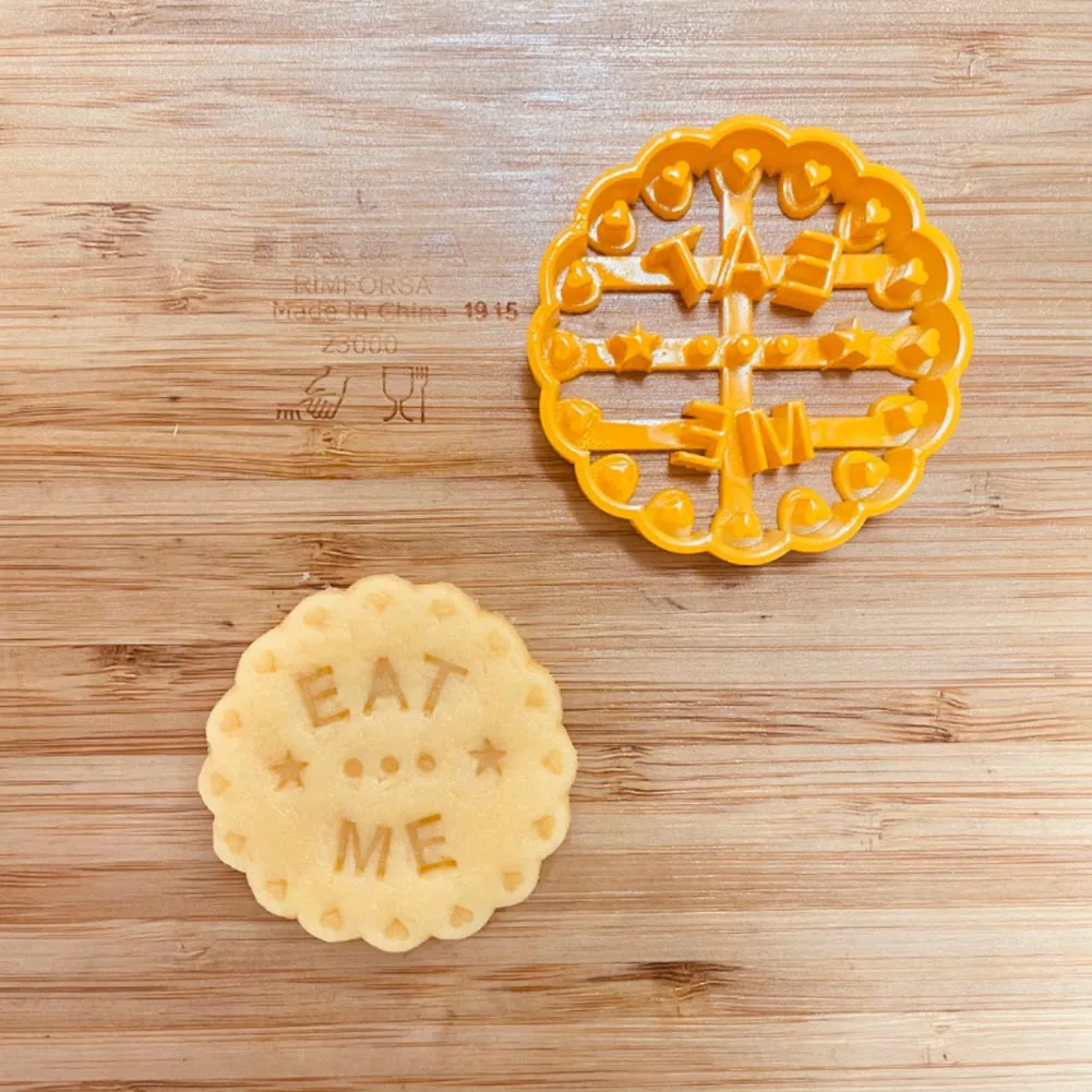 

Biscuits Baking Printing Alphabet Mold Plastic DIY Cookie Molds with Good Wishes Reverent Phrases Moulds