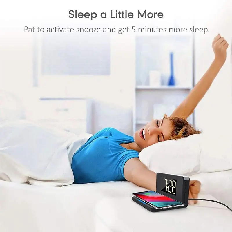 

Electronic Alarm Clock Travel Clock Multifunction Silent LCD Digital Large Screen Folding Desk Date Time Home folding alarm cloc