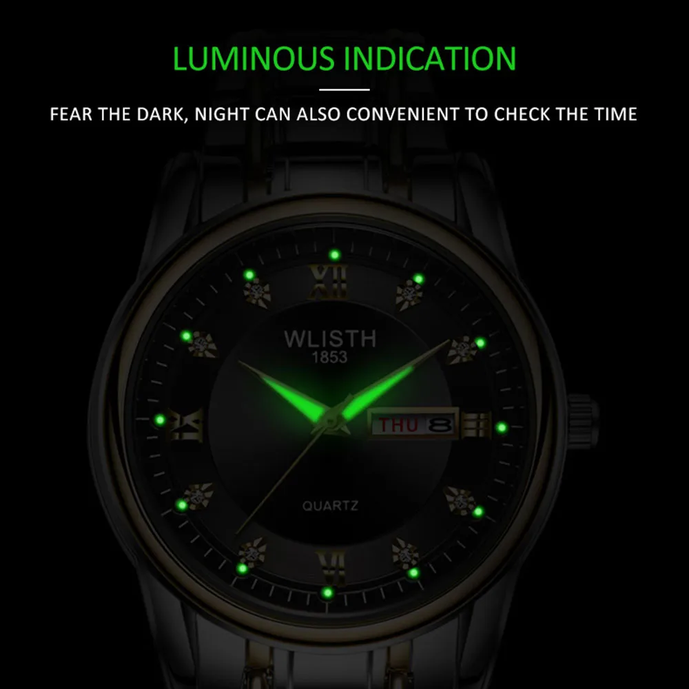 

2021 New Top Brand Men's Watch Stainless Steel Calendar Clock Waterproof Luminous Men's Watch Luxury Sports Quartz Watch