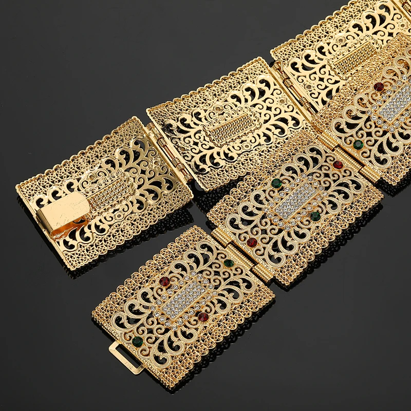 Classic Moroccan Style Rectangular Waist Chain Ladies Caftan Wedding Decoration Belt 2