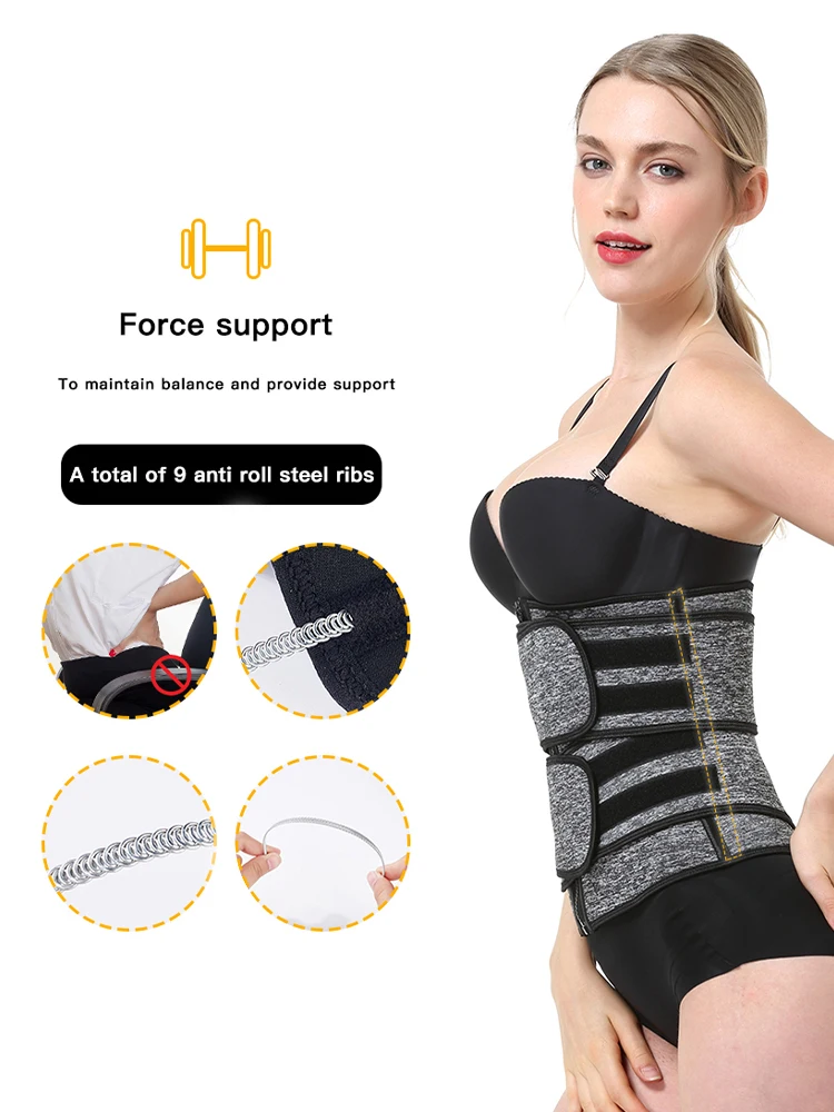 Высокая компрессия Молния Талии Тренажер Неопреновый Пояс потеря веса Cincher