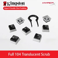 kingston hyperx double shot pudding keycap pbt full 104 translucent scrub mechanical keyboard cap