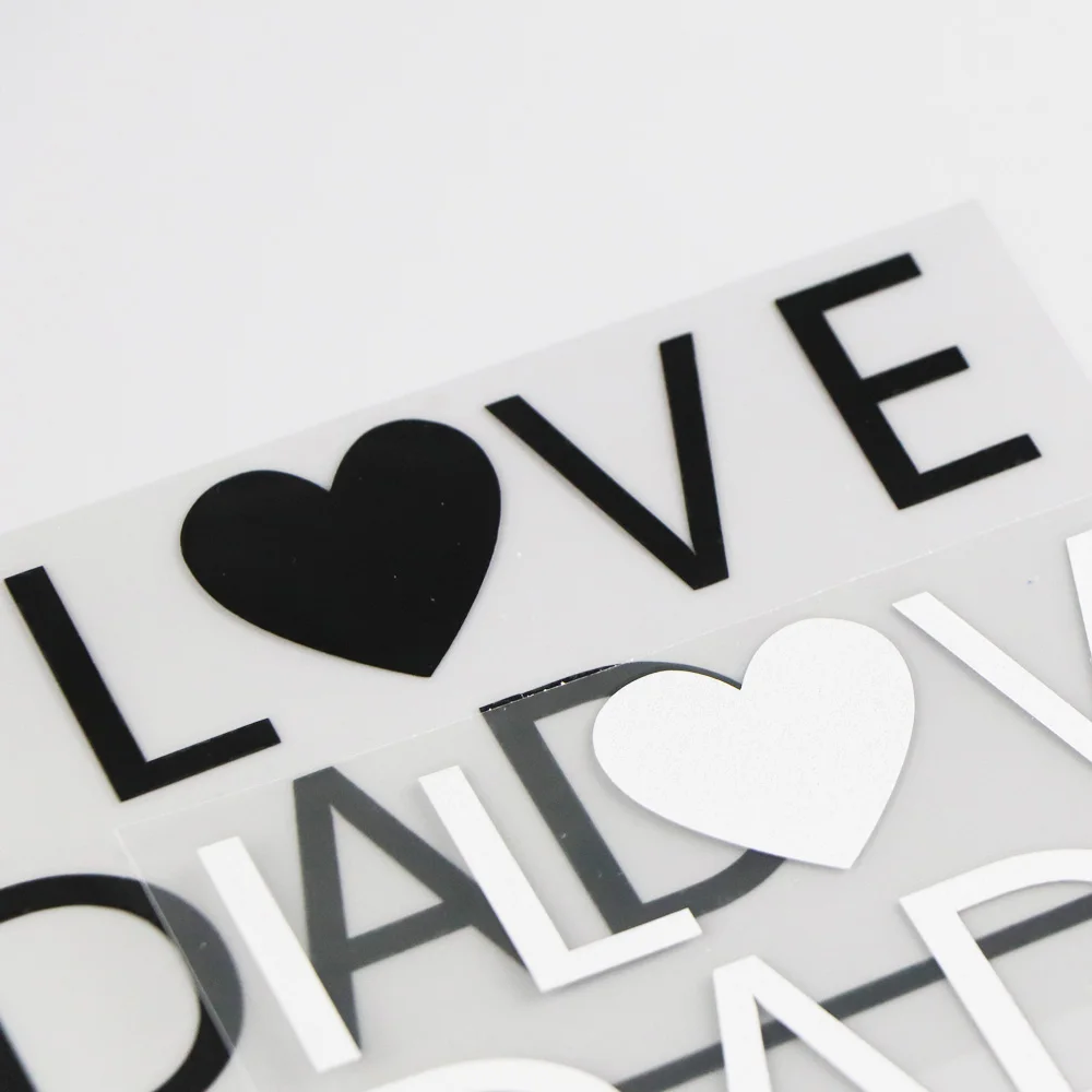 

YJZT 15.6X10.5CM I LOVE DAD Word Decoration Vinyl Car Sticker Decal Funny Cartoon Black/Silver 4C-0087