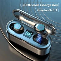 f9 wireless headphones stereo bluetooth earphone tws touch control headset sports waterproof earbuds with microphone for phone