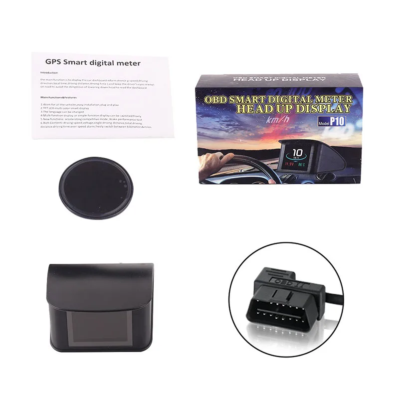 Цифровой OBD манометр Head Up Hud Дисплей бортовой компьютер автомобиль скорость автомобиля температура скорость метр расход топлива Датчик диагностики