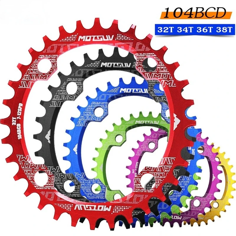 

Round Narrow Wide Chainring MTB Mountain bike bicycle 104BCD 32T 34T 36T 38T crankset Tooth plate Parts Bicycle Accessories