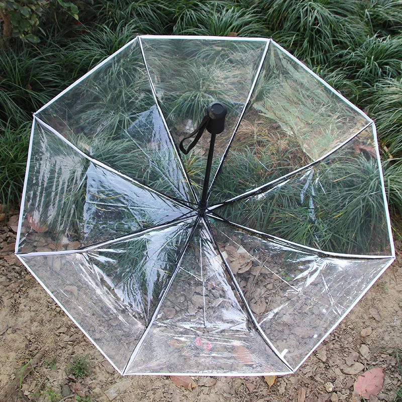 

Transparent Automatic Umbrella Windproof Auto Folding Black Rain Umbrella Men Women Outdoor Travel Business Foldable Car Parasol